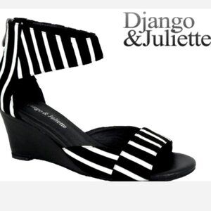 🎉NWT🎉 Django & Juliette Black/White Leather Sandals